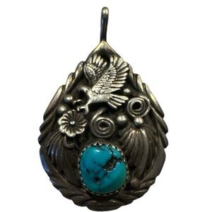 Vintage Navajo Turquoise and Sterling Pendant